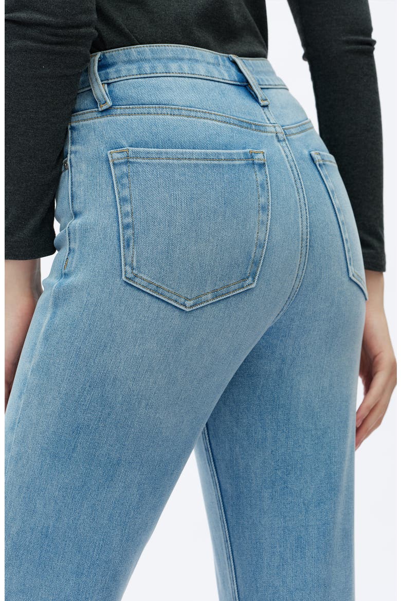 High Waist Ankle Straight Leg Jeans, Alternate, color, LIGHT BLUE