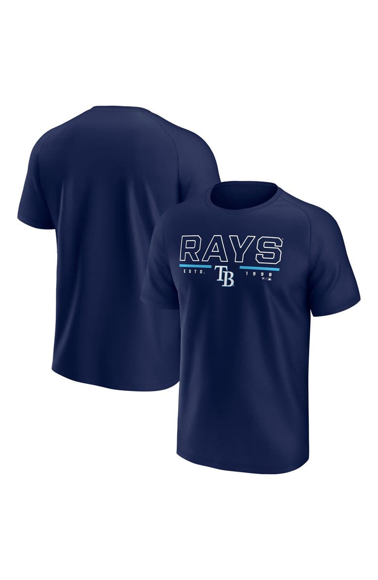 FANATICS Men's Fanatics Navy Tampa Bay Rays Raglan T-Shirt, Main, color,