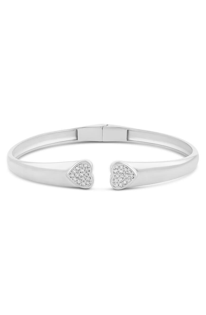 SHYMI Open Pavé Heart Cuff Bracelet, Main, color, 
