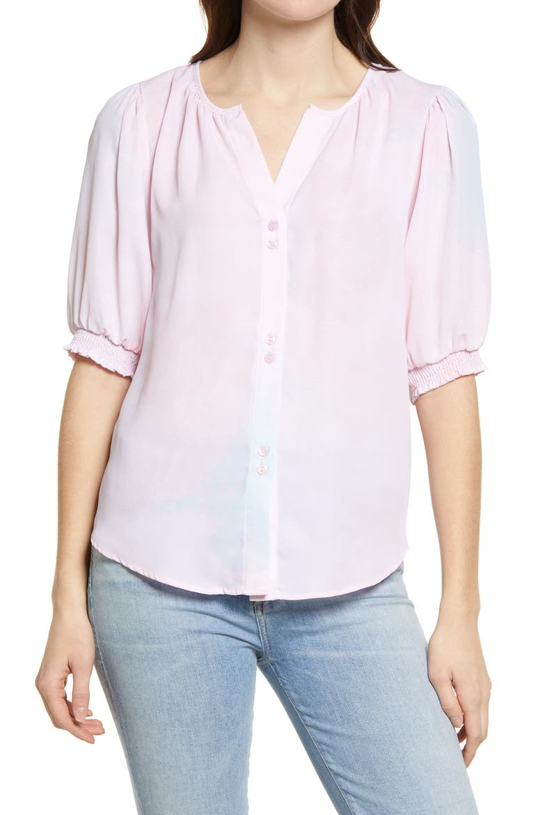 Valerie Button Front Top, Main, color, CLOUD WATERCOLOR