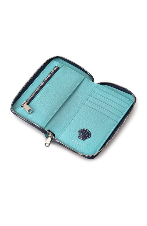 Radley Starfish And Seashells Medium Zip Around Wallet In Blue