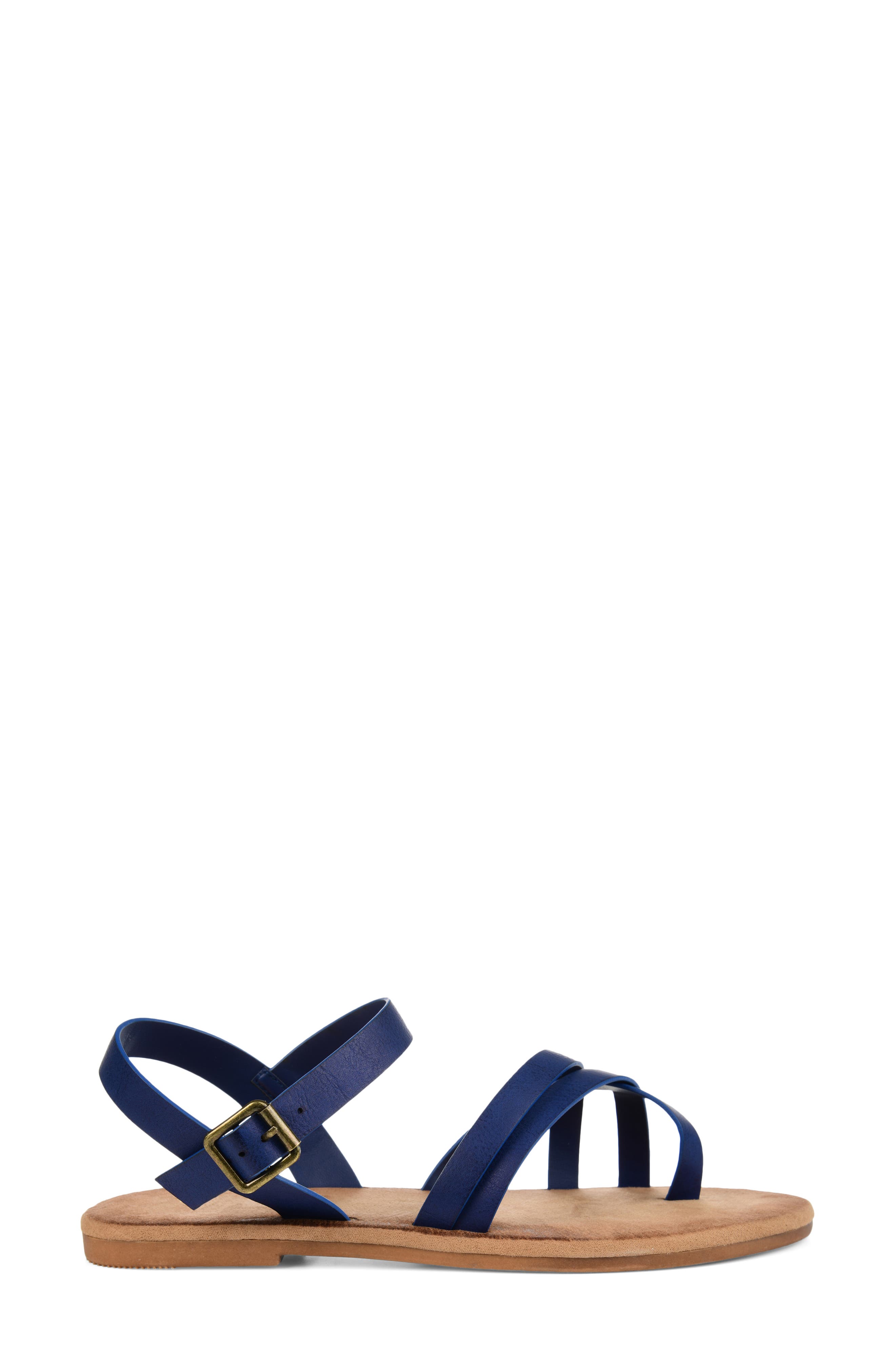Vasek Strappy Flat Sandal, Alternate, color, BLUE