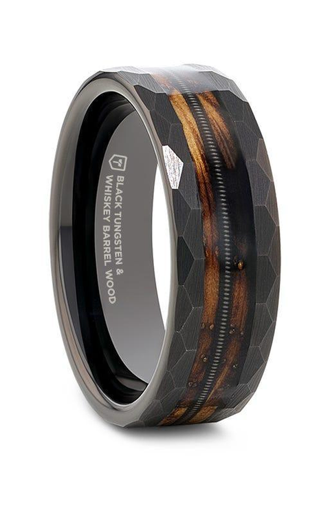 Riff Barrel Wood Tungsten Wedding Band