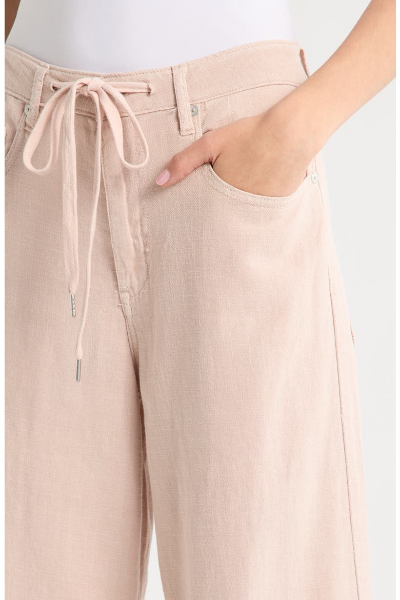 Low Rise Cotton & Linen Pants, Alternate, color, CHILLED ROSE-LIGHT PINK