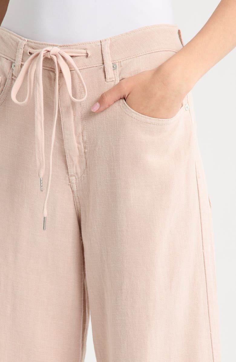 BLANKNYC Low Rise Cotton & Linen Pants, Alternate, color, Chilled Rose-Light Pink