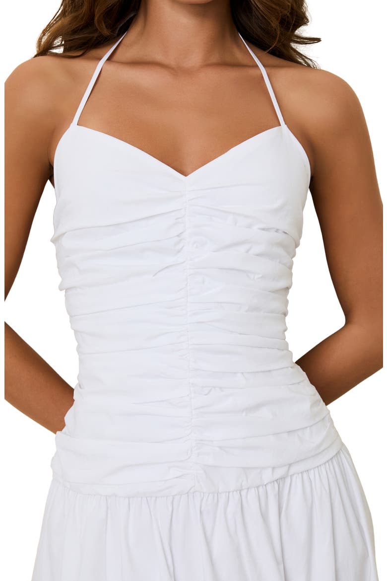 The Adina Ruched Halter Maxi Dress, Alternate, color, OPTIC WHITE