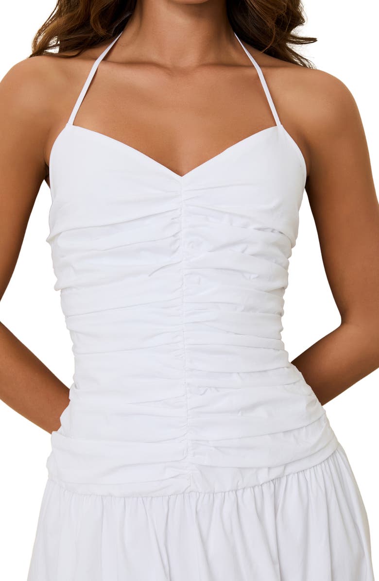 Solid & Striped The Adina Ruched Halter Maxi Dress, Alternate, color, Optic White