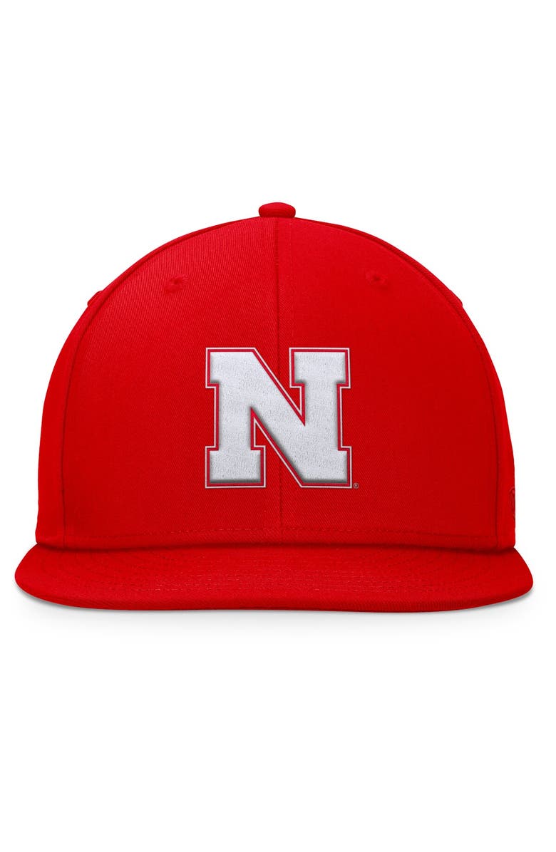 TOP OF THE WORLD Men's Top of the World Scarlet Nebraska Huskers Fundamental Snapback Hat, Alternate, color, Scarlet