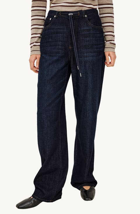 Normandie Wide Leg Drawcord Waistband Jeans