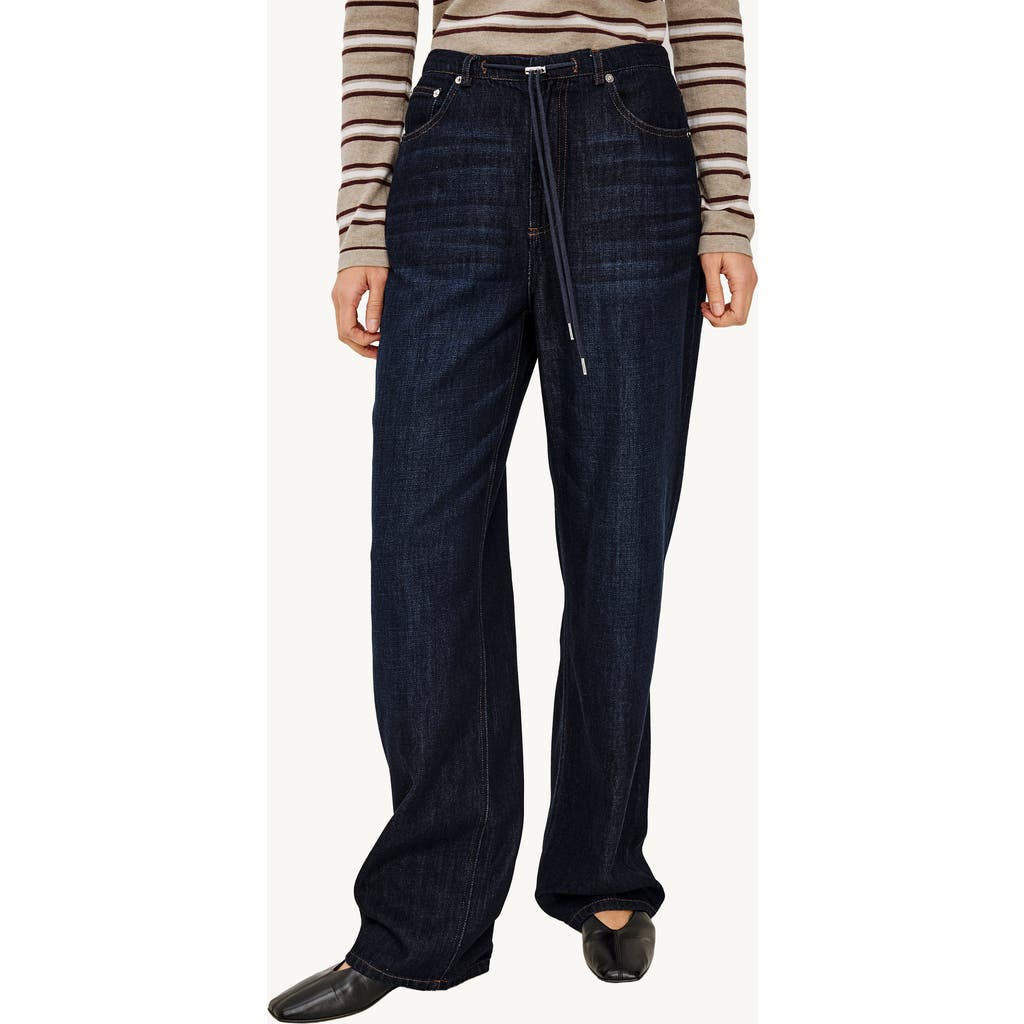 Rails Normandie Wide Leg Drawcord Waistband Jeans In Rinse Wash