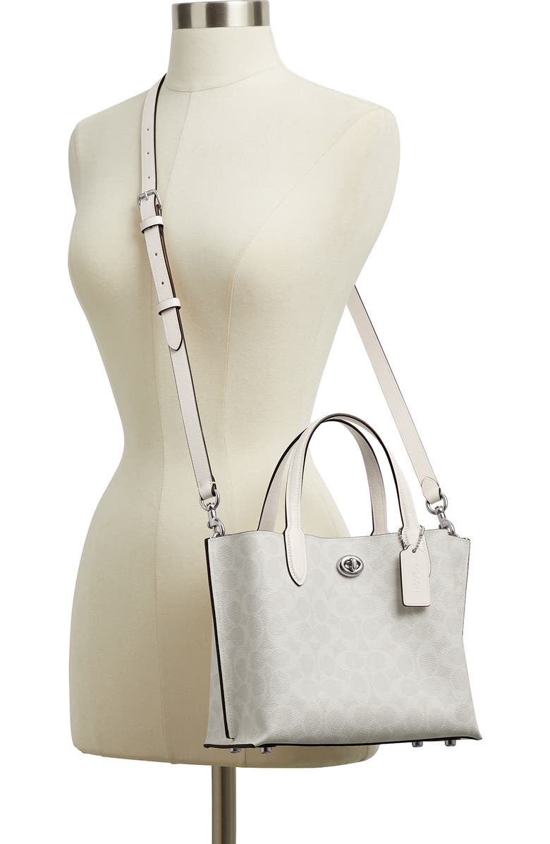 COACH Willow Signature Coated Canvas Crossbody Bag, Alternate, color, White Chalk