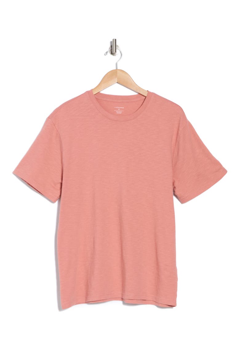 Slub Cotton Crewneck T-Shirt, Alternate, color, PINK DESERT