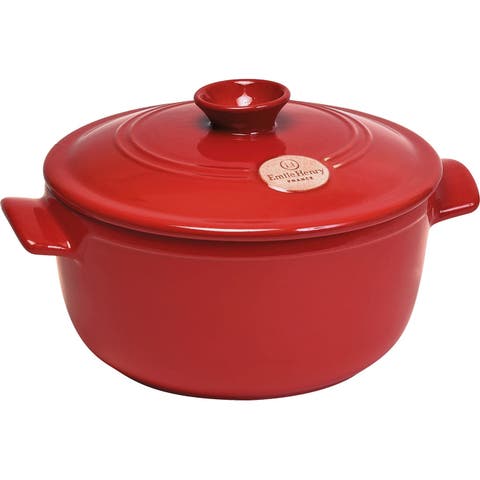 Flame Round Stewpot Dutch Oven, 2.6 Quart