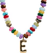 BaubleBar Semi Precious Bubble Initial Pendant Necklace