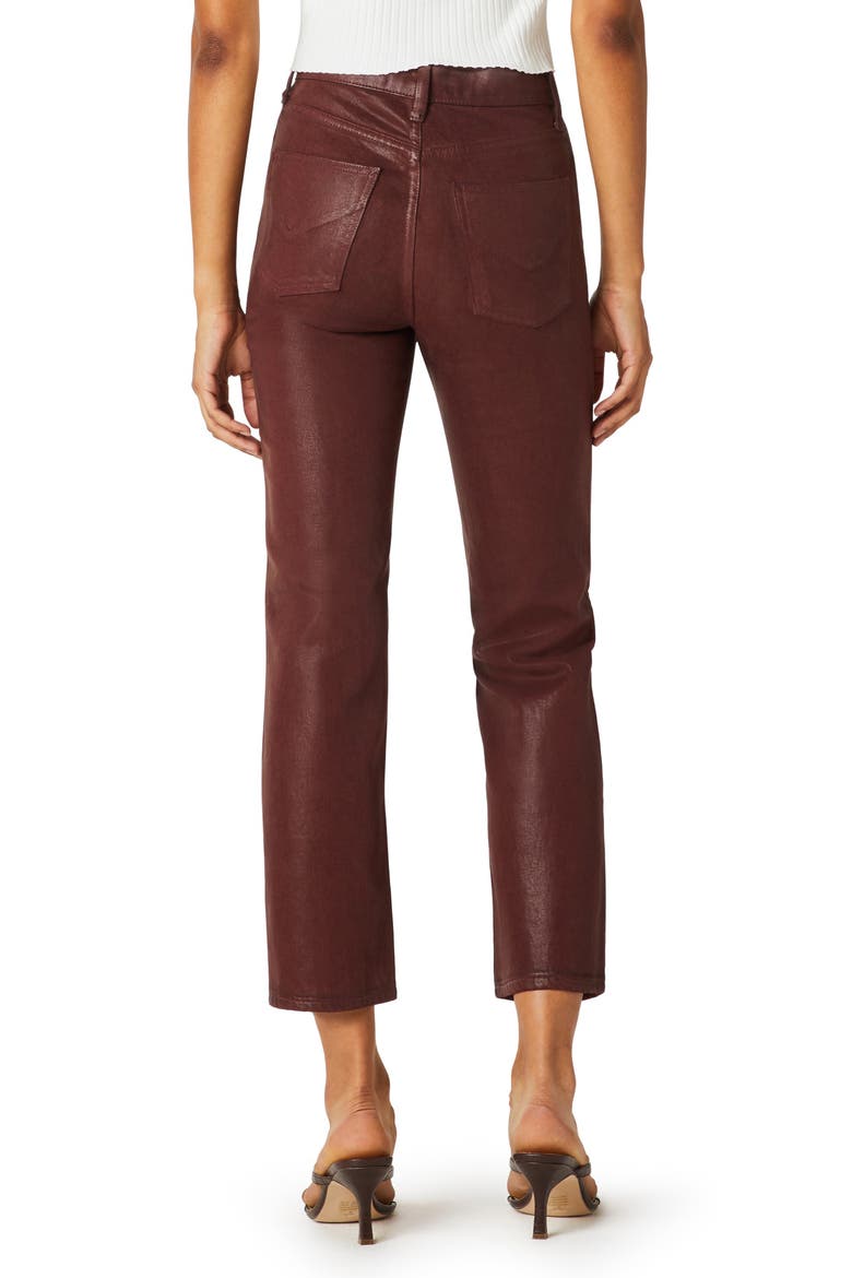 Remi Coated High Waist Crop Straight Leg Jeans, Alternate, color, HIGH SHINE BRICK