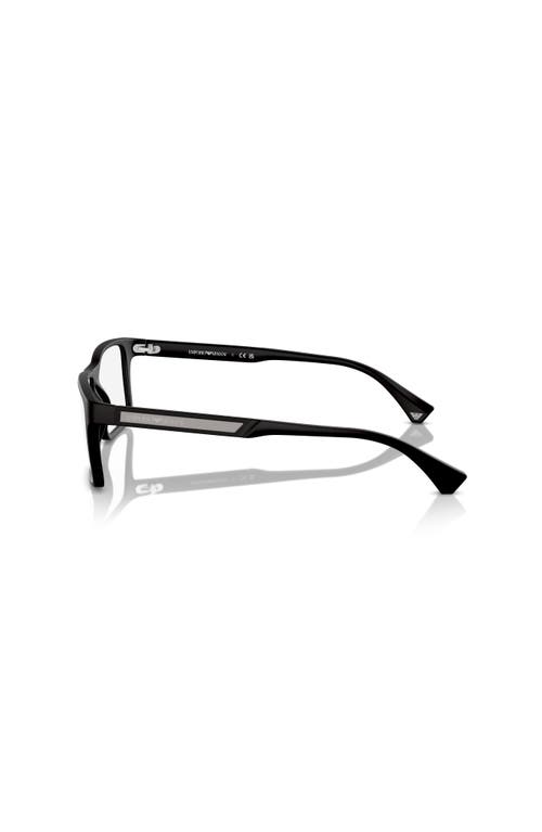 Emporio Armani 56mm Rectangle Optical Glasses In Black