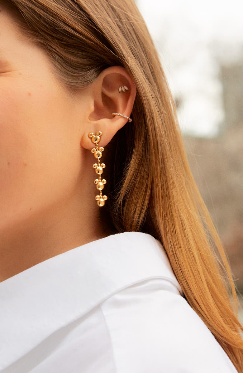 BaubleBar x Disney Domed Mickey Drop Earrings, Alternate, color, 