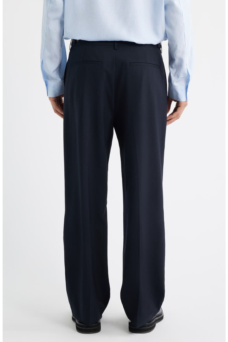 Pleated Wool Wide Leg Pants, Alternate, color, DARK NAVY