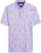 Bugatchi Hendrix Digital Leaf Print Pima Cotton Polo