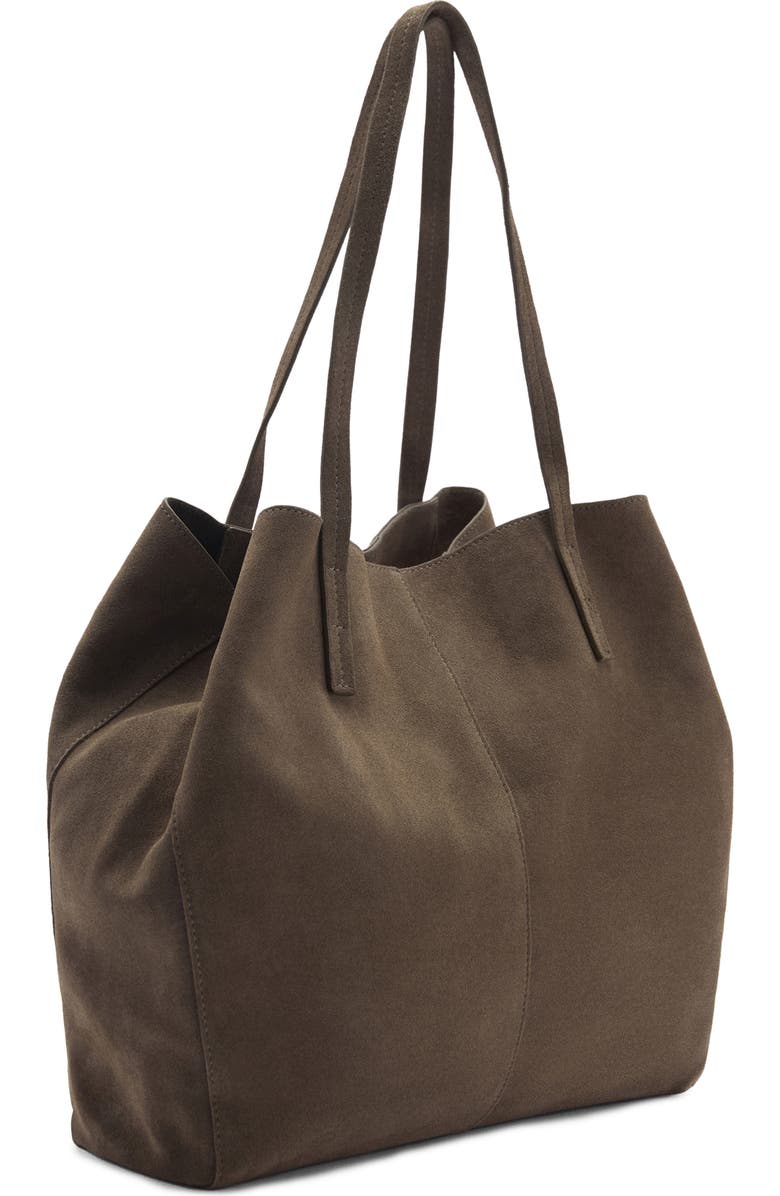 MANGO Suede Shopper Bag, Alternate, color, Khaki Green
