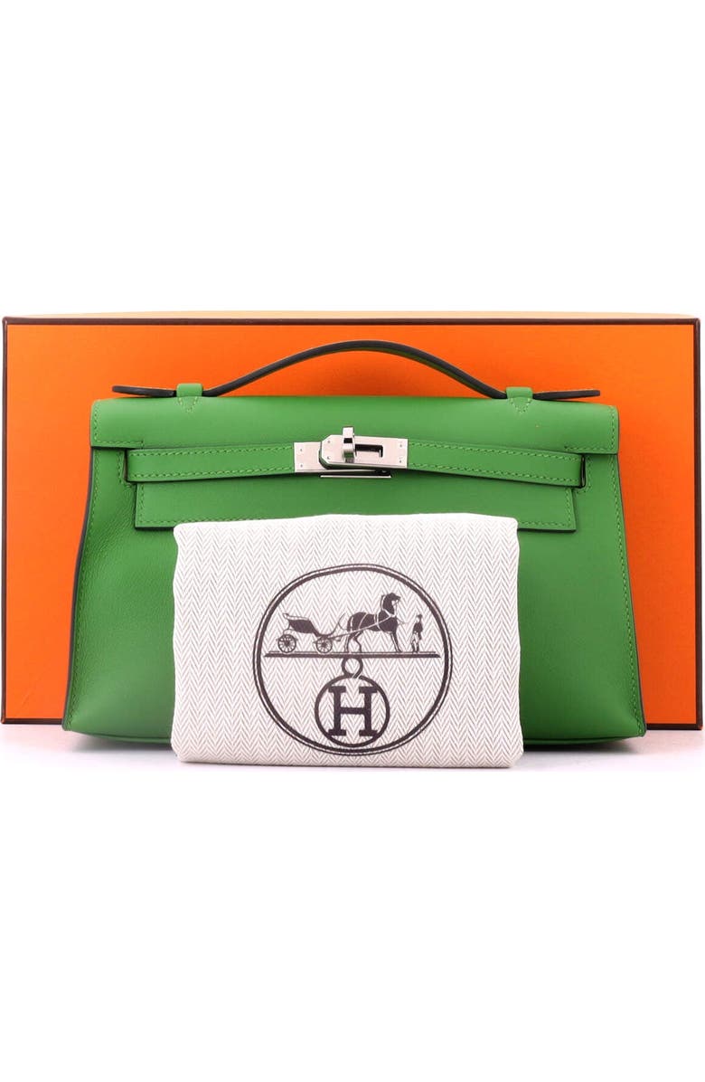 Pre-Owned Hermes Kelly Pochette Evercolor, Alternate, color, Vert Yucca