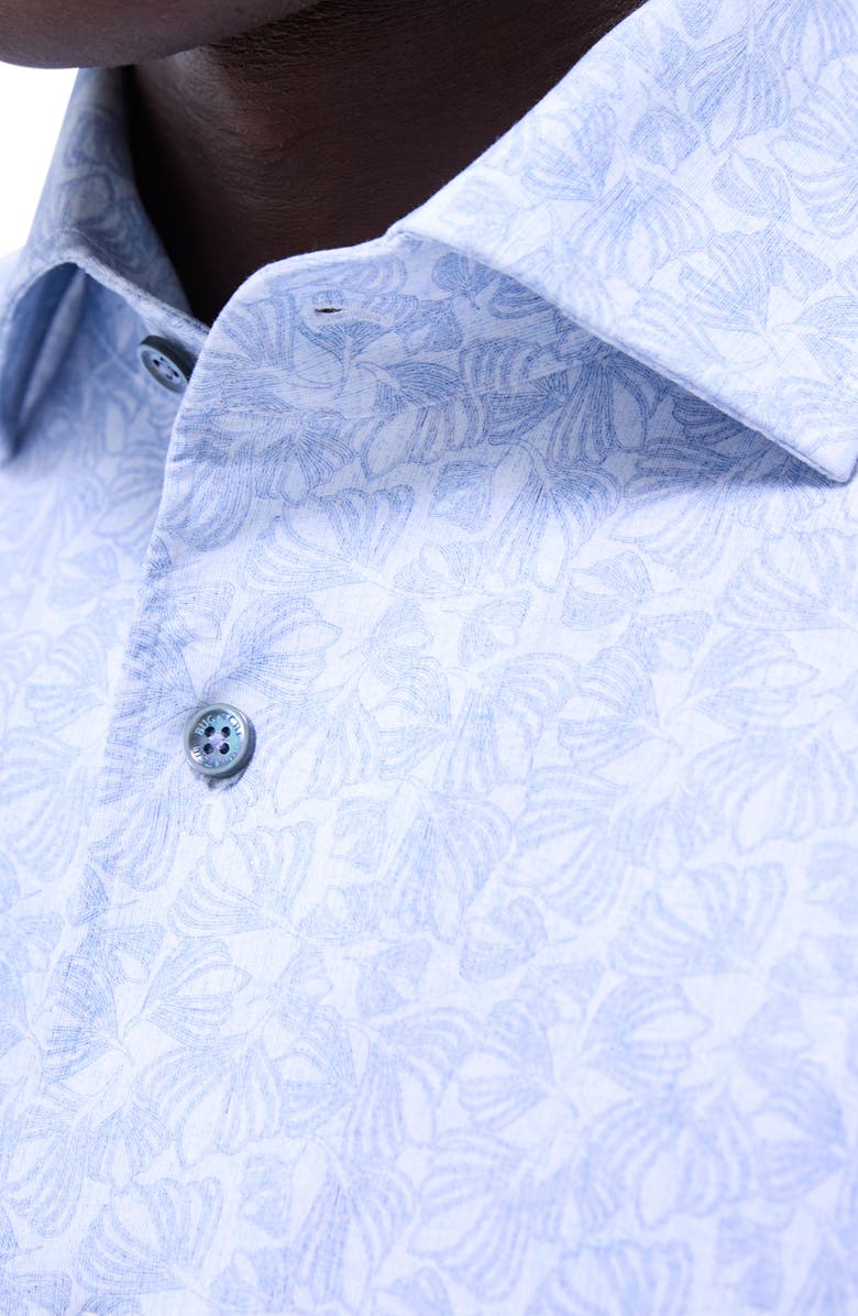 Bugatchi Devon OoohCotton<sup>®</sup> Floral Button-Up Shirt, Alternate, color, Air Blue