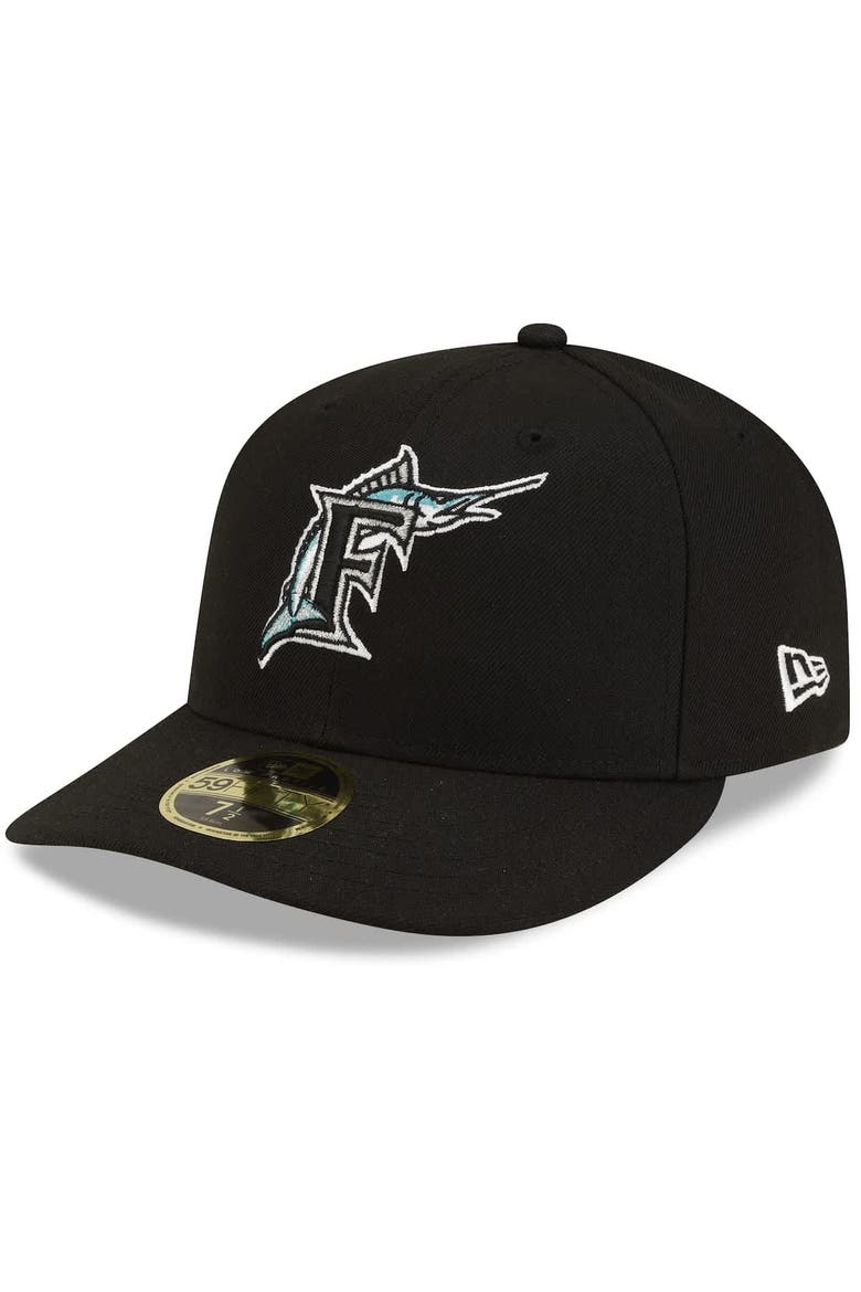 Men's New Era  Black Florida Marlins On-Field Authentic Collection Low Profile 59FIFTY Fitted Hat, Main, color, Black