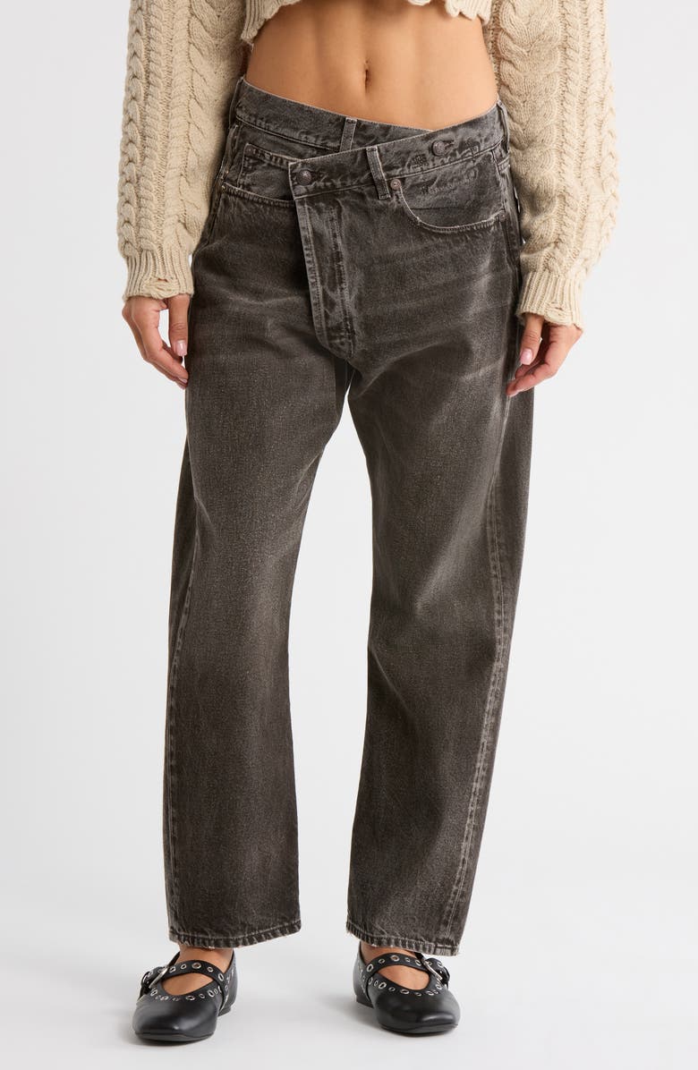 R13 Crossover Straight Leg Jeans, Main, color, Mud Grey