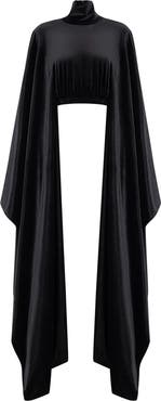 ÚCHÈ Velvet Agbada Sleeves Crop Top