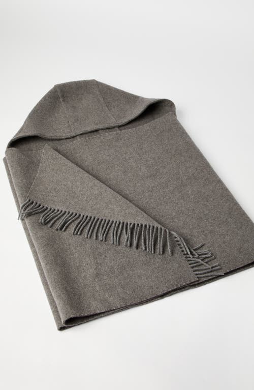 Brunello Cucinelli Knit Scarf With Hood In Gray