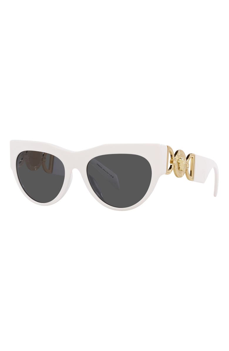 Versace 56mm Cat Eye Sunglasses, Alternate, color, White