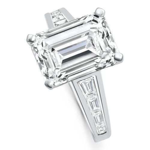 Bliss Diamond Certified 4 1/2ct Emerald Diamond Baguette Engagement Ring 14k Gold Lab Grown In White
