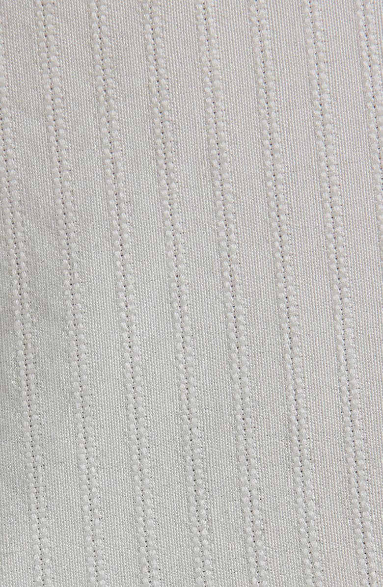 Golden Goose Imitation Pearl Embellished Jacquard Stripe Button-Up Shirt, Alternate, color, Antique White