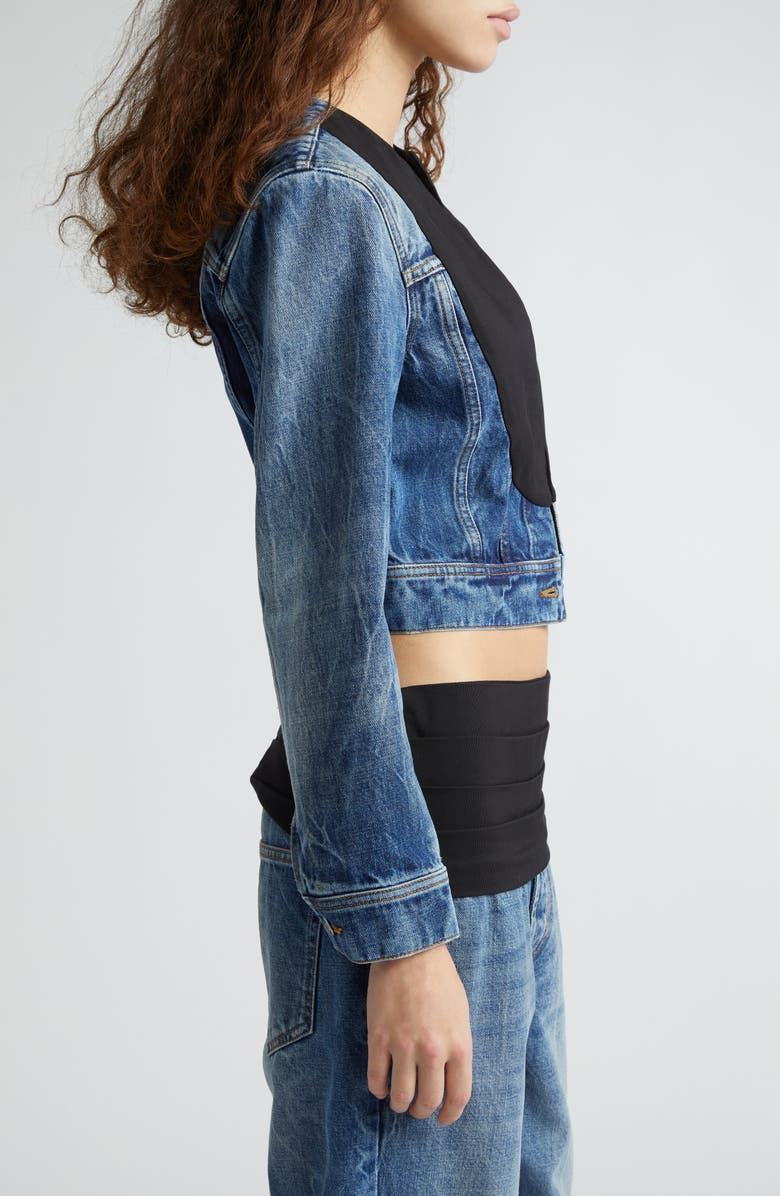 Stella McCartney Tuxedo Panel Denim Jacket, Alternate, color, 