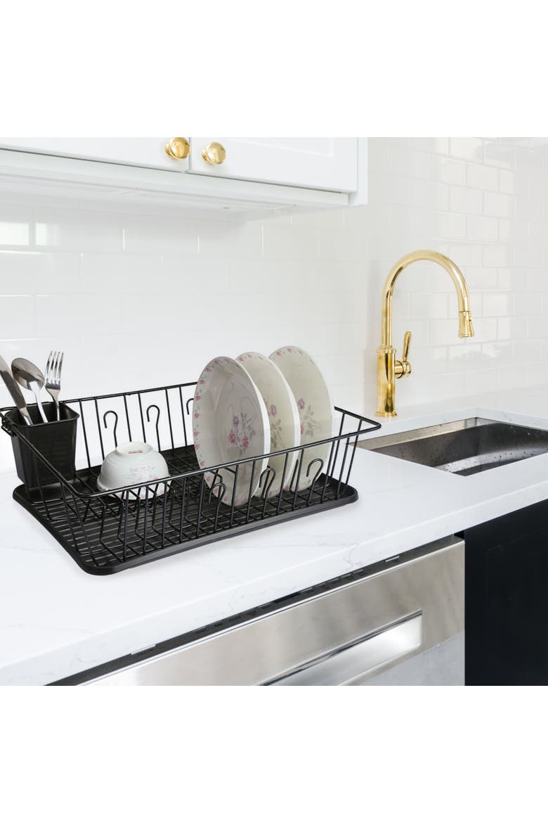 17.5 Inch Dish Rack, Alternate, color, Black