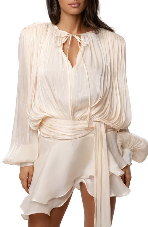 Jluxlabel Pure Glow Long Sleeve Minidress In White