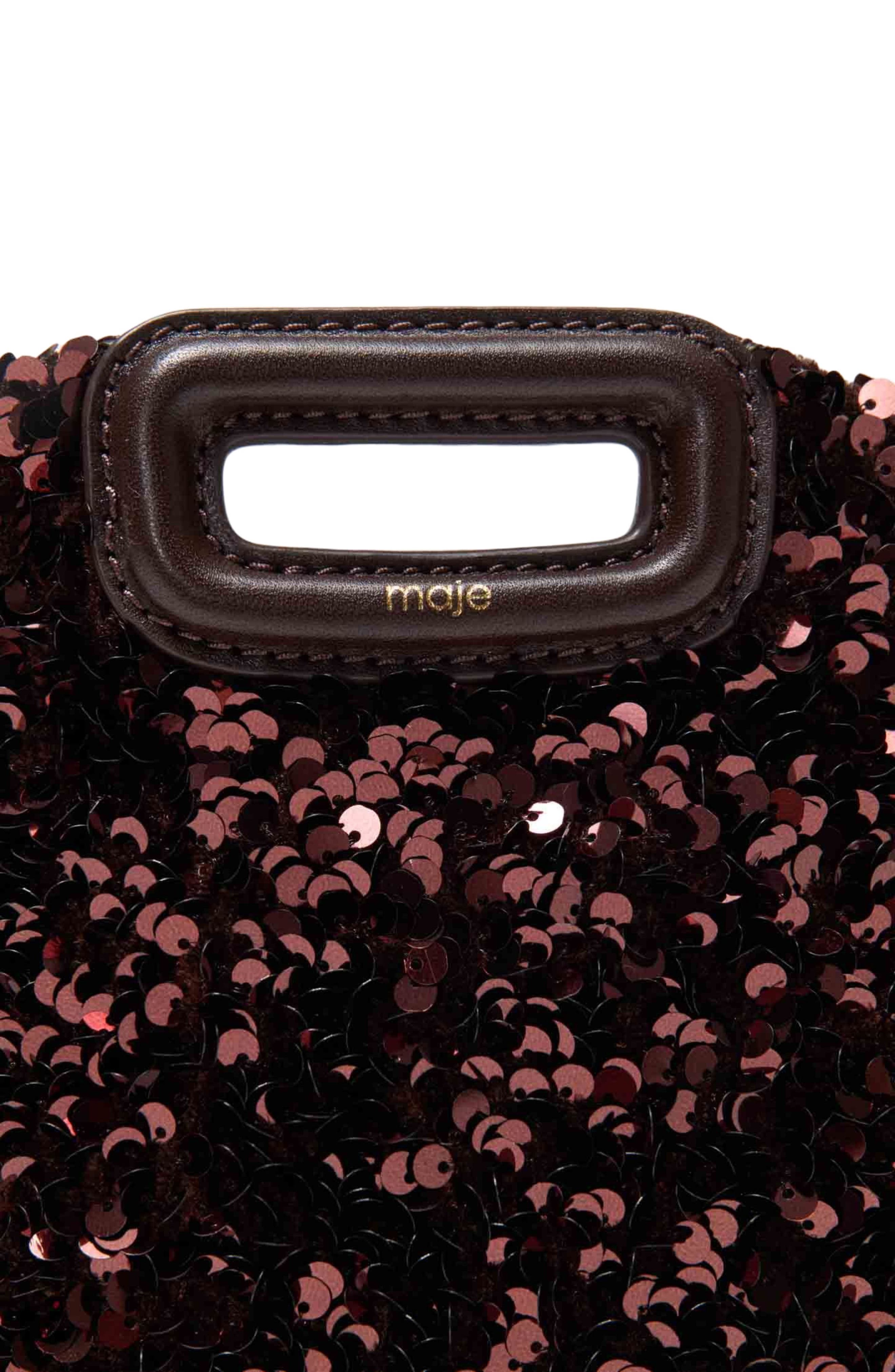 maje Miss M mini sequinned bag, Alternate, color, Brown
