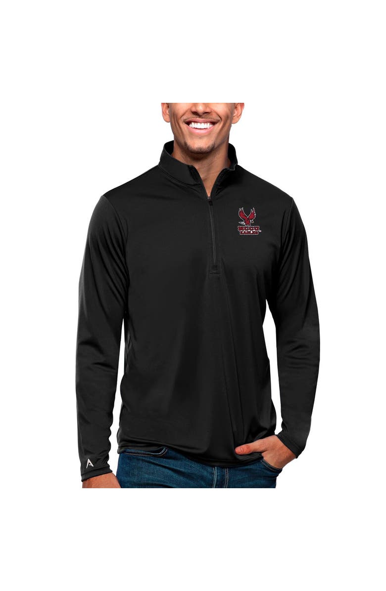 ANTIGUA Men's Antigua Black North Carolina Central Eagles Tribute Quarter-Zip Pullover Top, Alternate, color, 