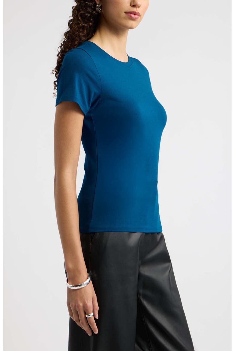 Pima Cotton Blend Crewneck T-Shirt, Alternate, color, BLUE AURORA