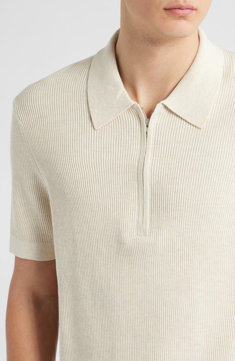 NN07 Hansie 6600 Organic Cotton Quarter Zip Sweater Polo, Alternate, color, Ivory