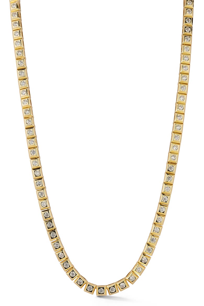 Cubic Zirconia Tennis Necklace, Main, color, GOLD