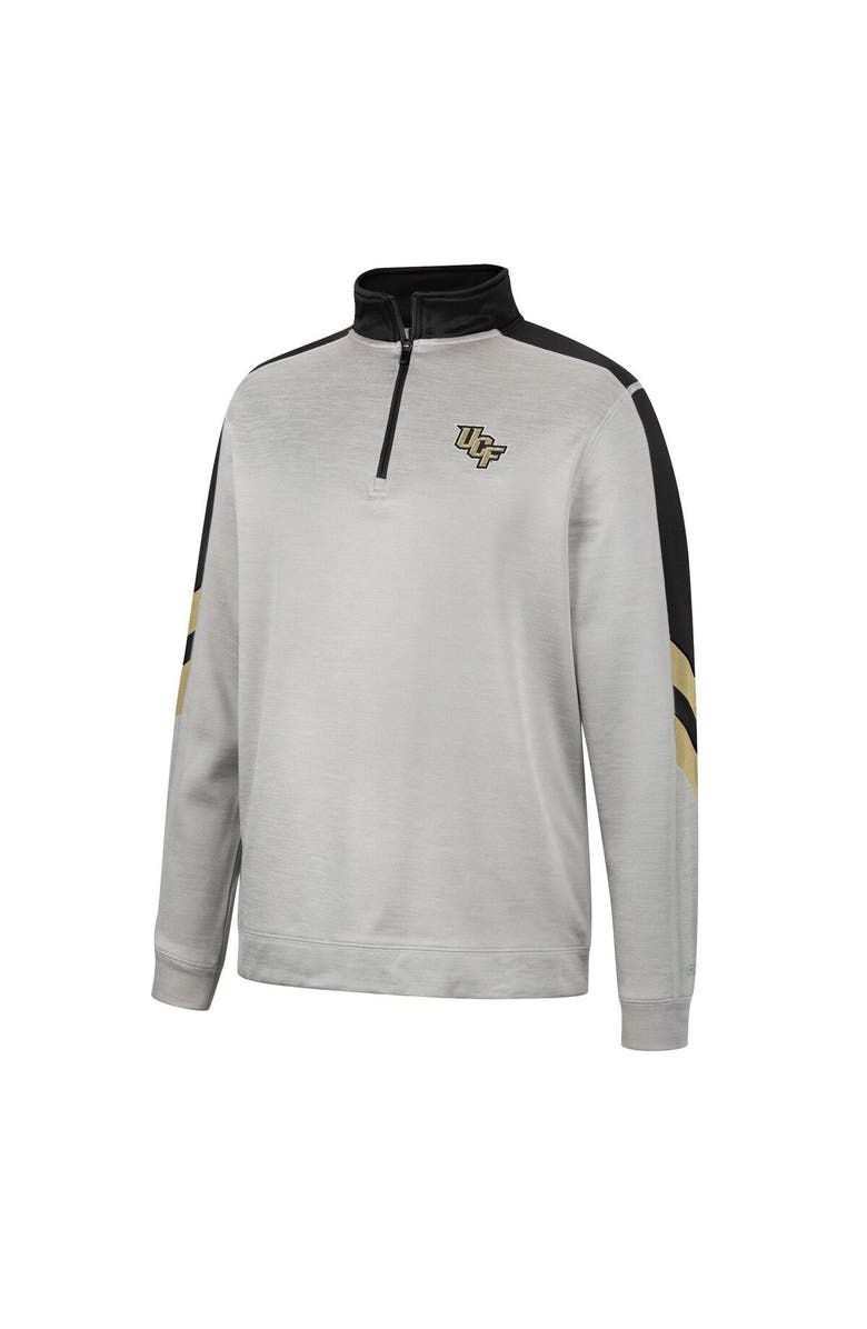 COLOSSEUM Men's Colosseum Gray/Black UCF Knights Bushwood Fleece Quarter-Zip Jacket, Alternate, color, 
