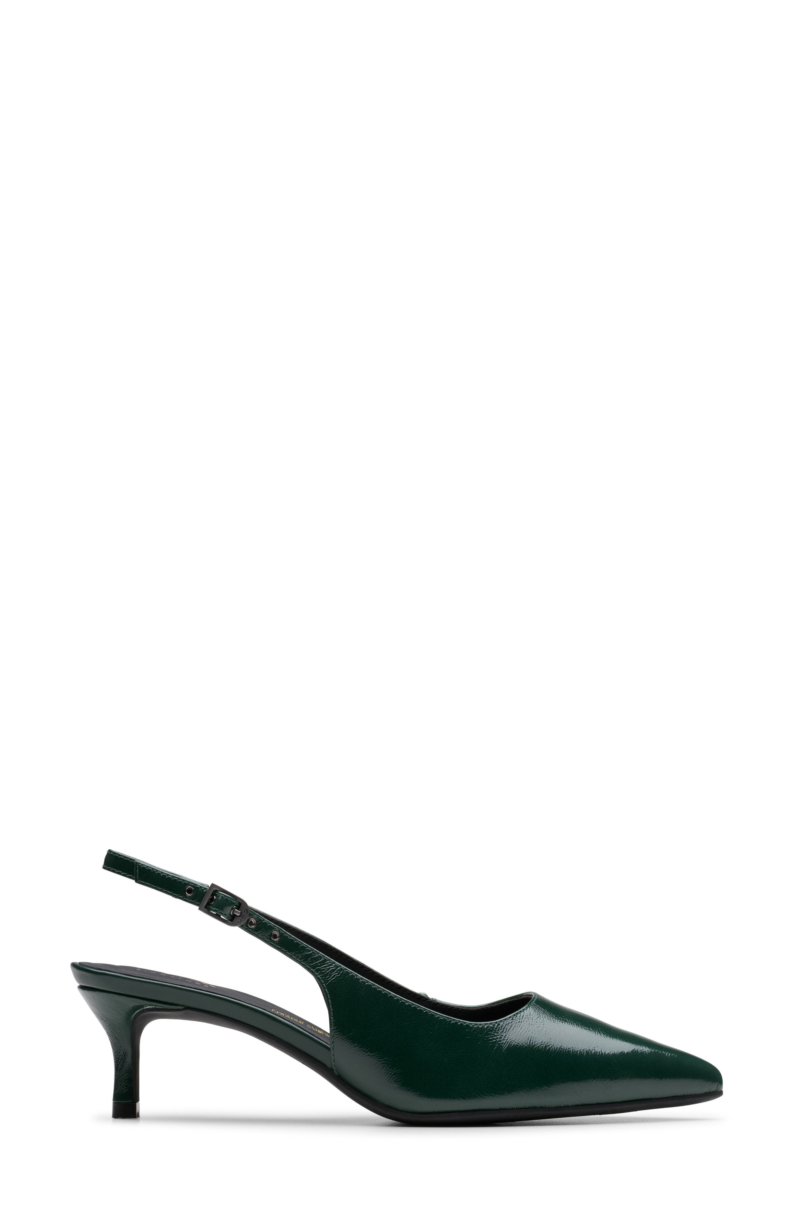 Zarey Leather Slingback Pump, Alternate, color, DARK GREEN
