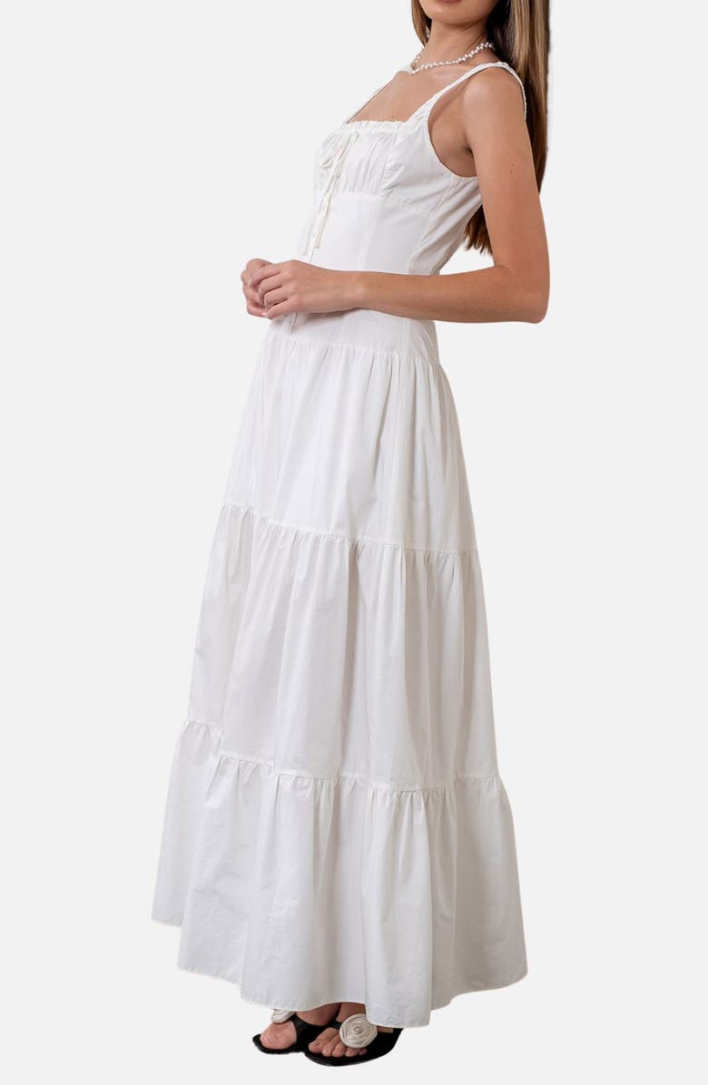 MOON RIVER Sleeveless Tiered Cotton Midi Sundress, Alternate, color, 