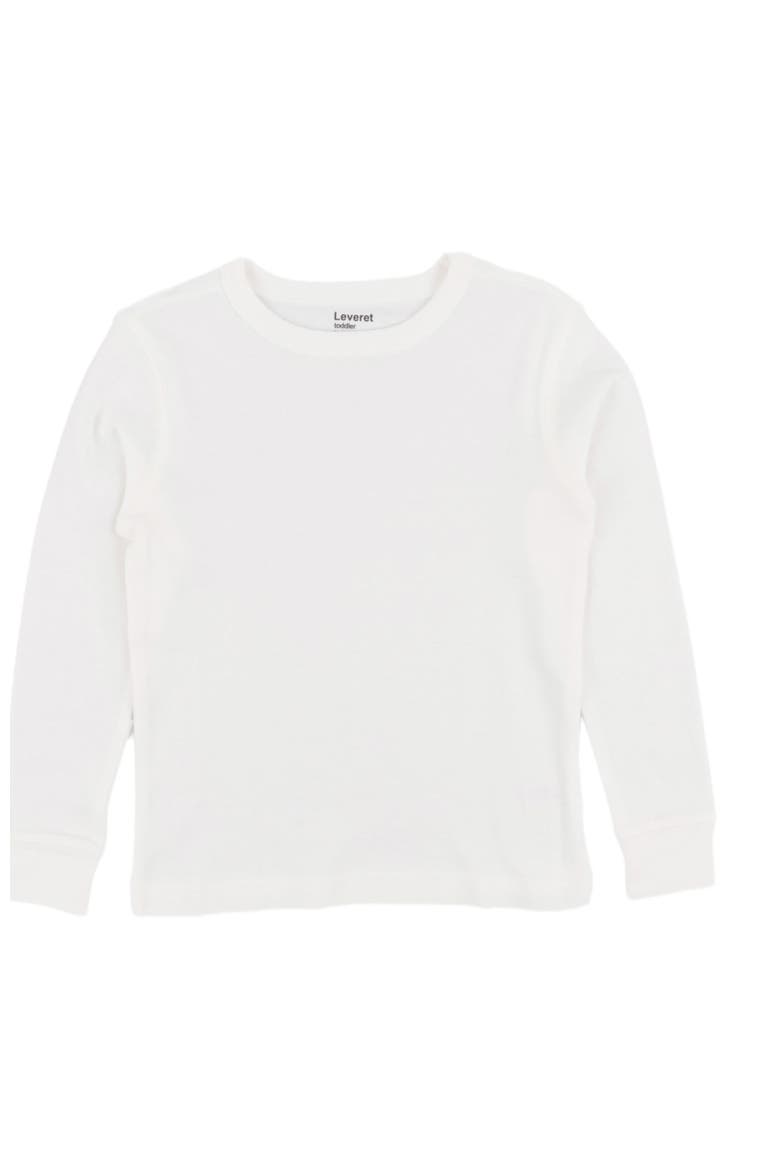 Kids Long Sleeve T-Shirt, 100% Cotton, Solid Colors, Main, color, WHITE