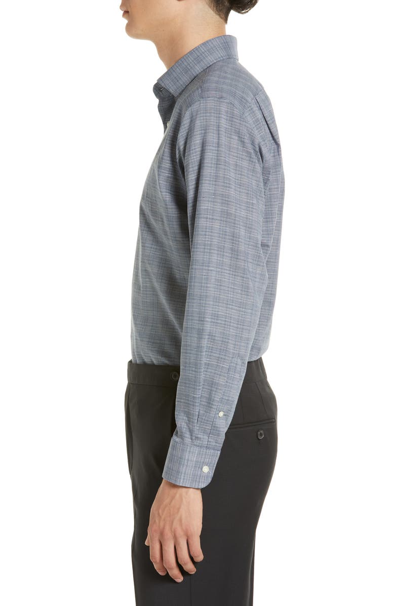 Nordstrom Men's Trim Fit Non-Iron Grid Dress Shirt, Alternate, color, 