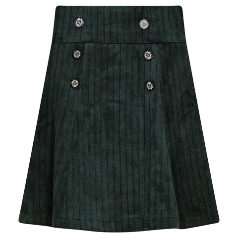 Stripe Velour Invisible Side Zipper Skirt (Little Kid & Big Kid)