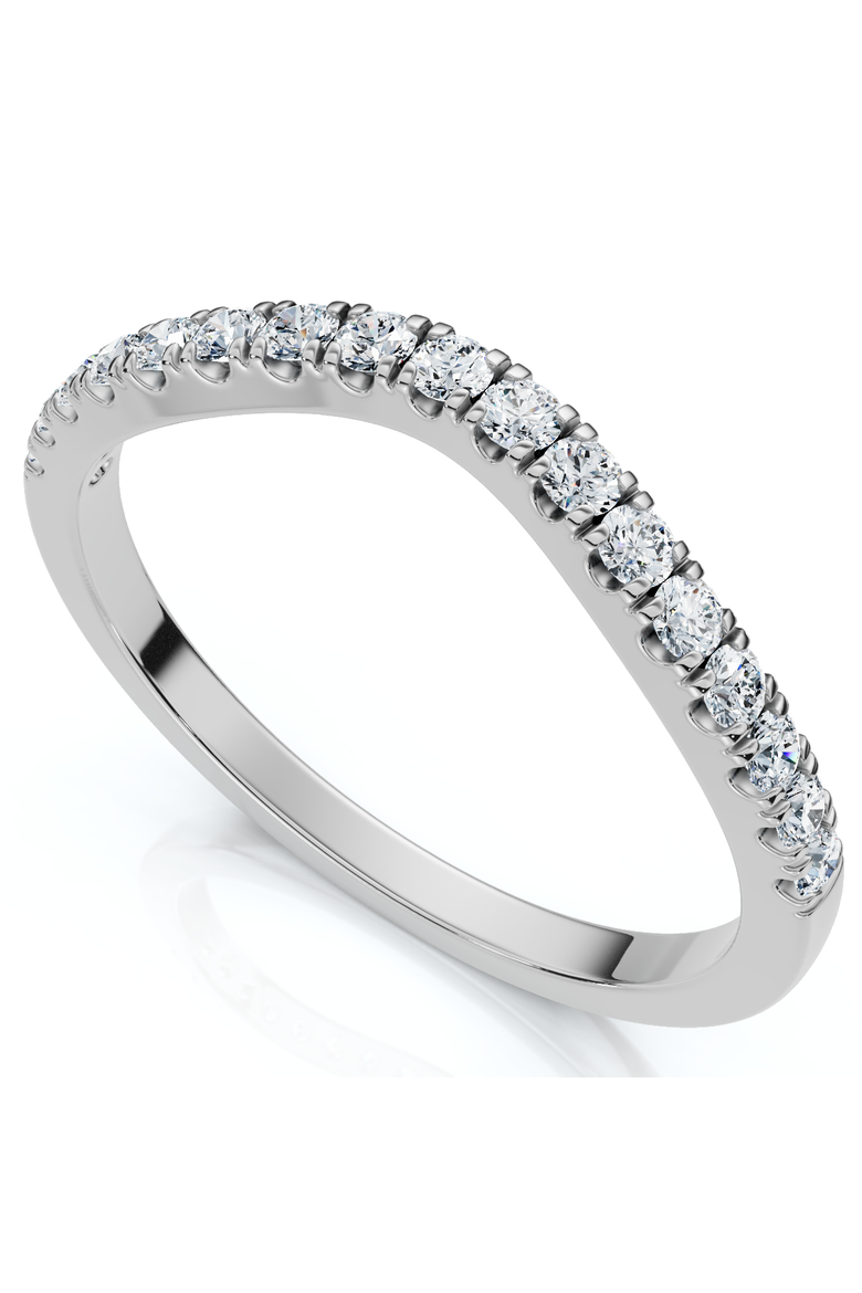 Curved Accent Diamond Guard Ring 14k Gold Lab Grown, Alternate, color, 14k White Gold