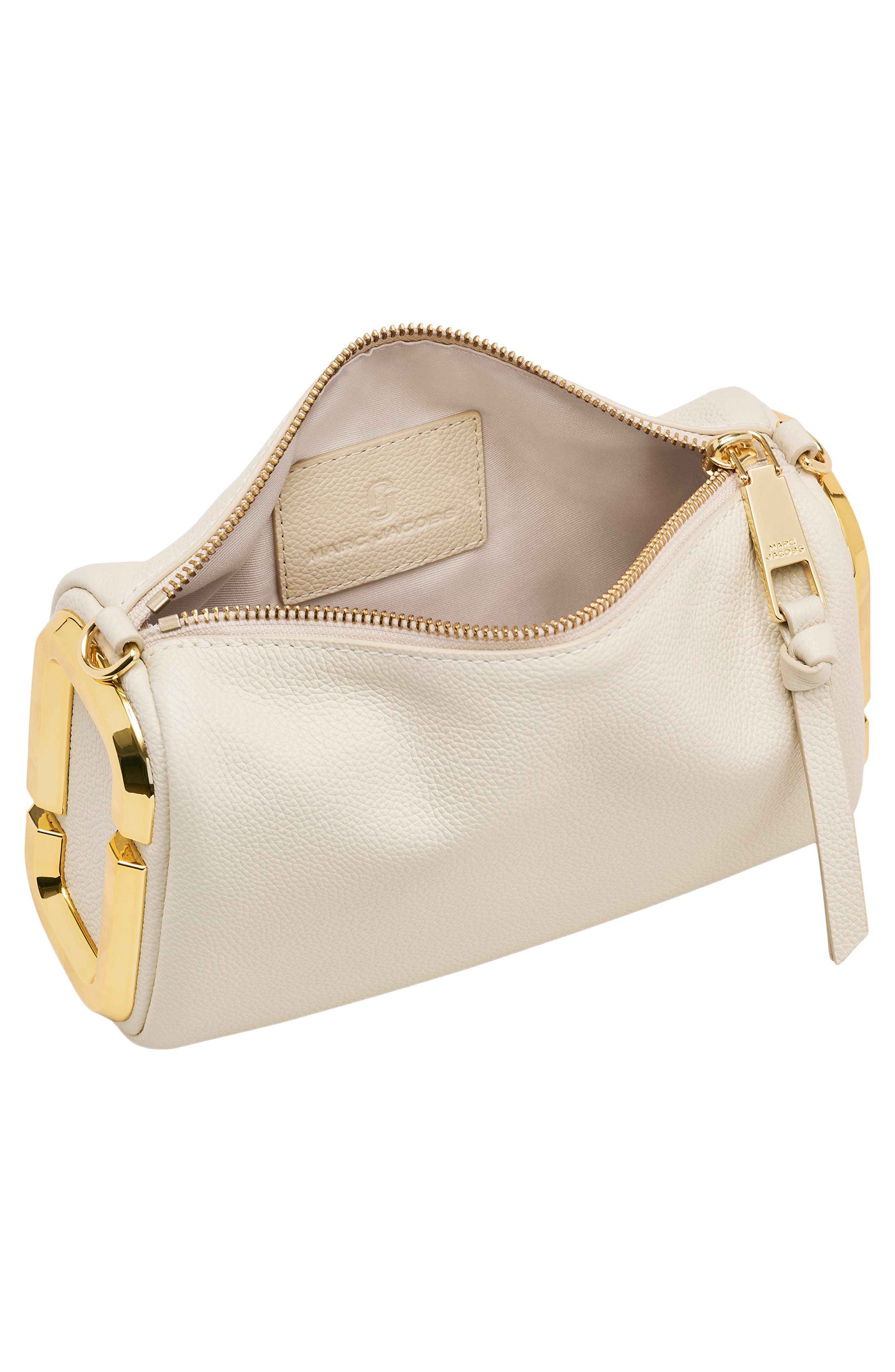 Marc Jacobs The Snapshot Leather Shoulder Bag, Alternate, color, Cloud White