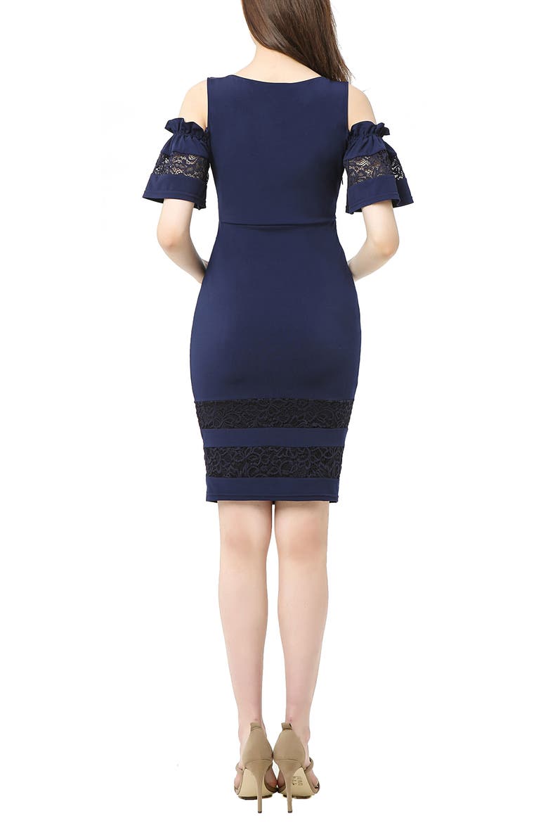 Marissa Cold Shoulder Maternity Sheath Dress, Alternate, color, NAVY